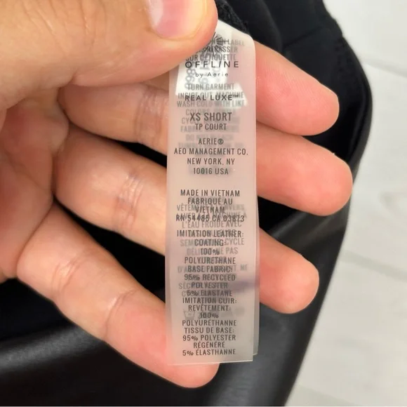 OFFLINE By Aerie Real Luxe Faux Leather Leggings Black NWT Size XS Short - Picture 6 of 10